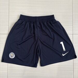 Nike Manchester City Soccer Shorts Jersey XL Navy Blue Football Logo Embroidered